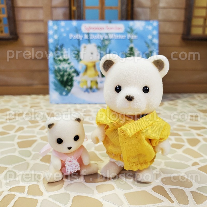 Sylvanian Families 森林家族 北極熊 白熊 滑雪溜冰組 英版 絕版〈清空間放山雞〉-細節圖2