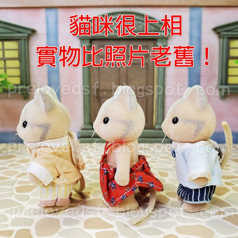 Sylvanian Families 森林家族 象牙色貓咪玩偶 二手 絕版 森林老物〈清空間放山雞〉-細節圖2