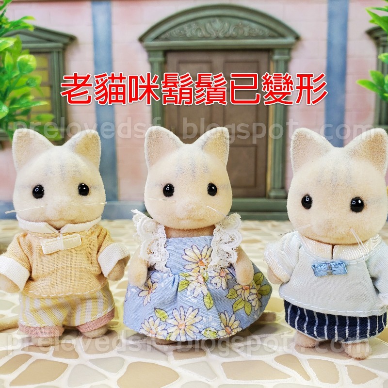 Sylvanian Families 森林家族 象牙色貓咪玩偶 二手 絕版 森林老物〈清空間放山雞〉-細節圖9