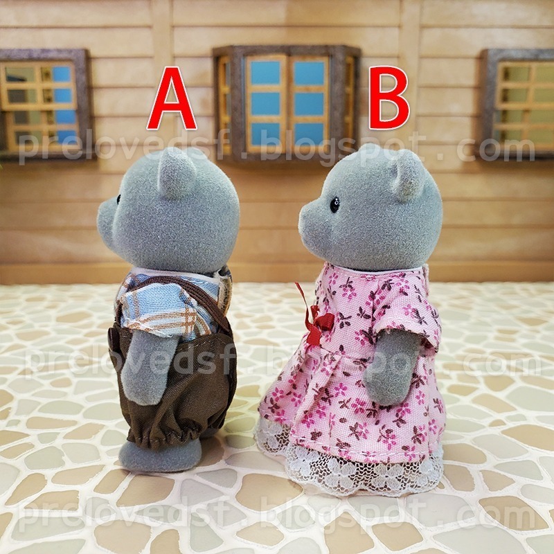 Sylvanian Families 森林家族  灰熊 哥哥姊姊 單售 絕版〈清空間放山雞〉-細節圖2