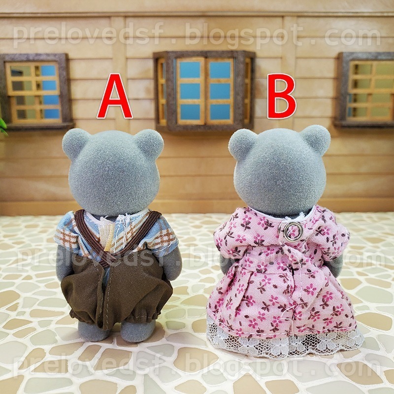 Sylvanian Families 森林家族  灰熊 哥哥姊姊 單售 絕版〈清空間放山雞〉-細節圖3