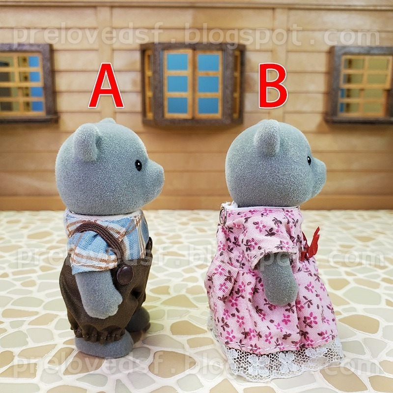 Sylvanian Families 森林家族  灰熊 哥哥姊姊 單售 絕版〈清空間放山雞〉-細節圖4