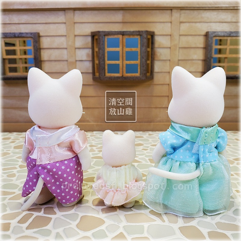 Sylvanian Families 森林家族 花貓爸爸媽媽寶寶 禮盒組拆出 Floral Cat 〈清空間放山雞〉-細節圖3