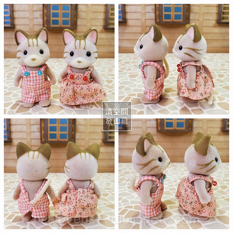 Sylvanian Families 森林家族 斑紋貓男孩女孩 舊版日版〈清空間放山雞〉-細節圖2