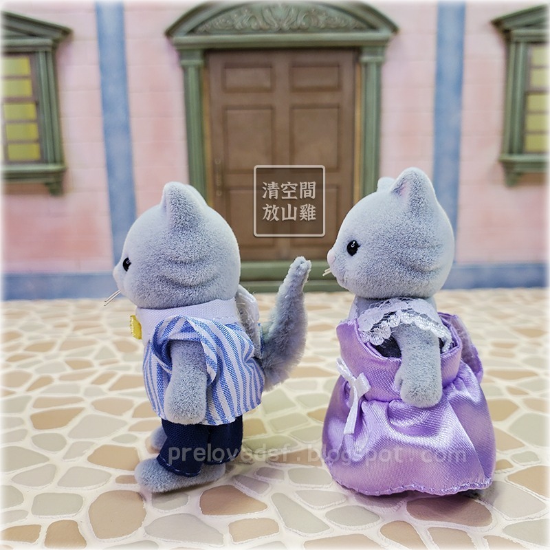 Sylvanian Families 森林家族 灰色泡芙貓 貓男孩女孩 英版 絕版〈清空間放山雞〉-細節圖2