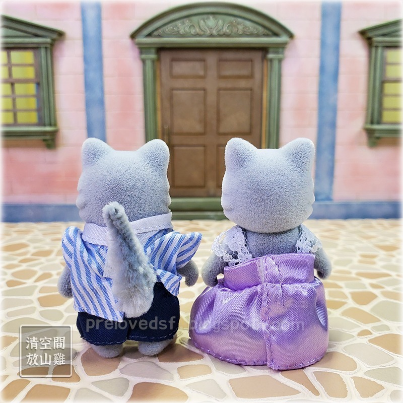 Sylvanian Families 森林家族 灰色泡芙貓 貓男孩女孩 英版 絕版〈清空間放山雞〉-細節圖3