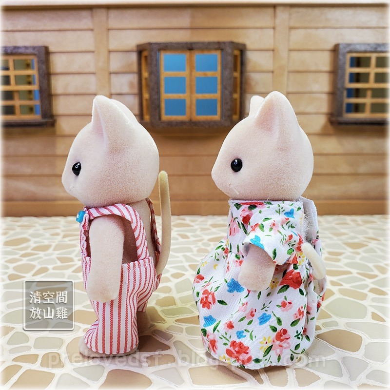 Sylvanian Families 森林家族 奶茶色 貓爸爸 貓媽媽 絕版〈清空間放山雞〉-細節圖2