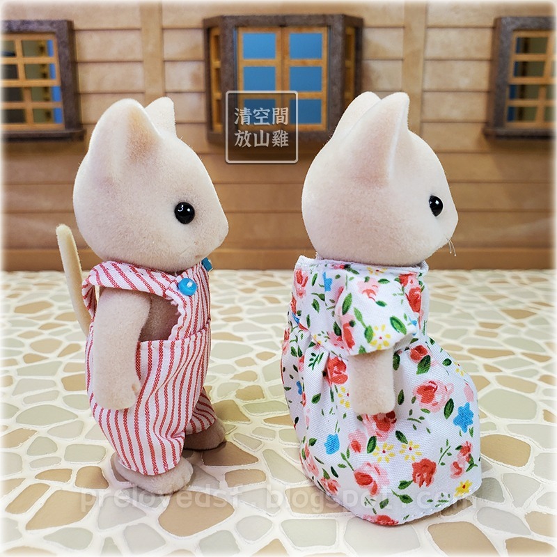 Sylvanian Families 森林家族 奶茶色 貓爸爸 貓媽媽 絕版〈清空間放山雞〉-細節圖4