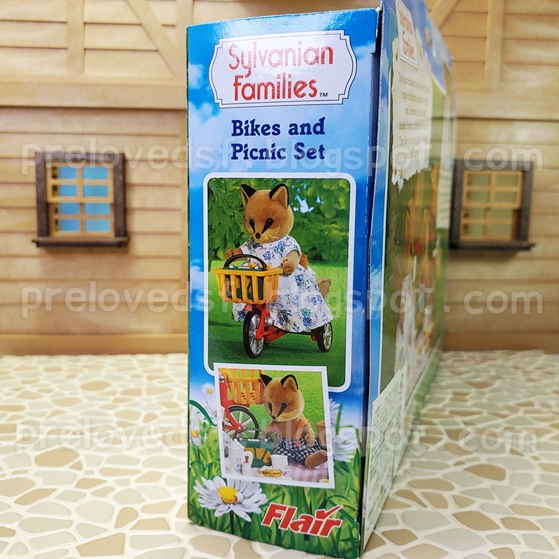Sylvanian Families 森林家族 紅狐狸媽媽 紅狐狸男孩 腳踏車 野餐 英版 絕版〈清空間放山雞〉-細節圖3