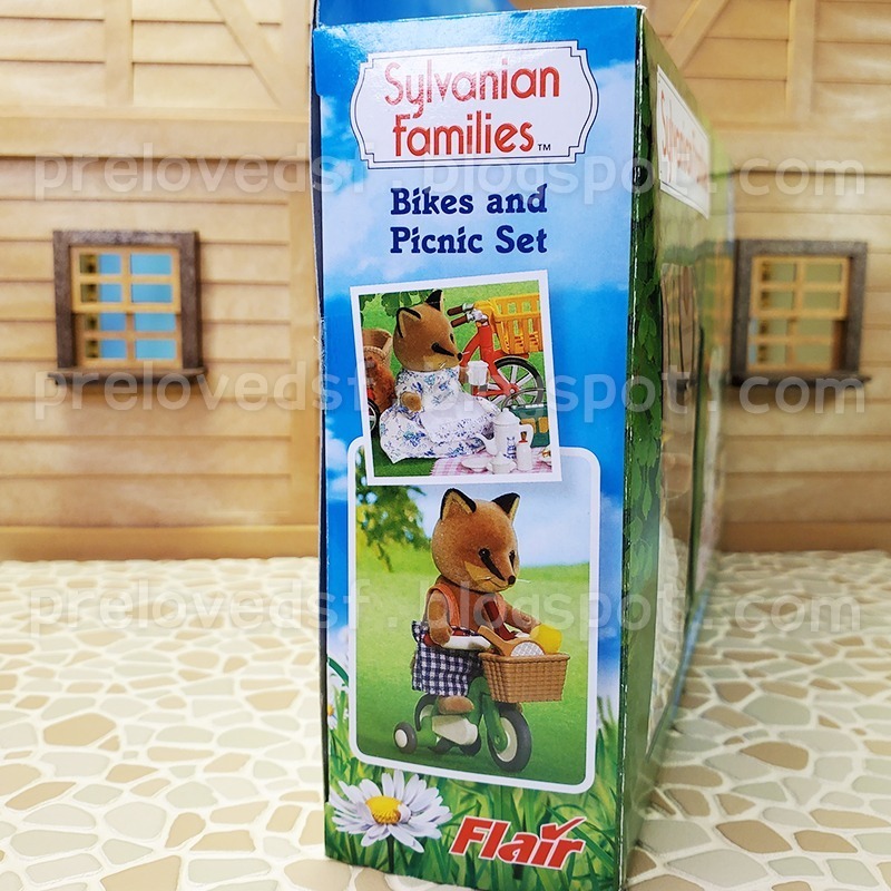 Sylvanian Families 森林家族 紅狐狸媽媽 紅狐狸男孩 腳踏車 野餐 英版 絕版〈清空間放山雞〉-細節圖4