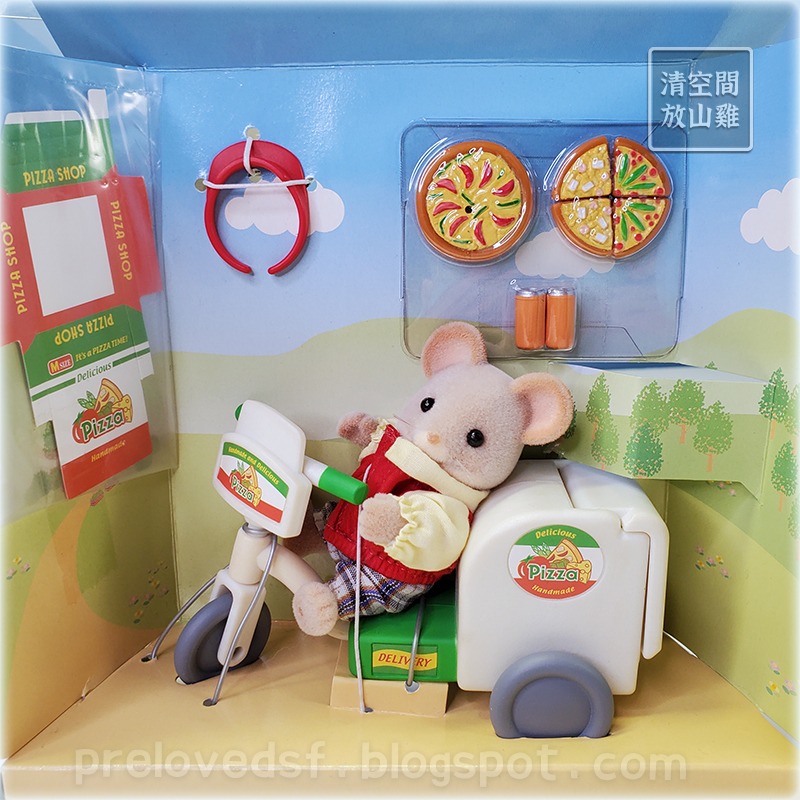 Sylvanian Families 森林家族 老鼠披薩組 2006日版 絕版〈清空間放山雞〉-細節圖7