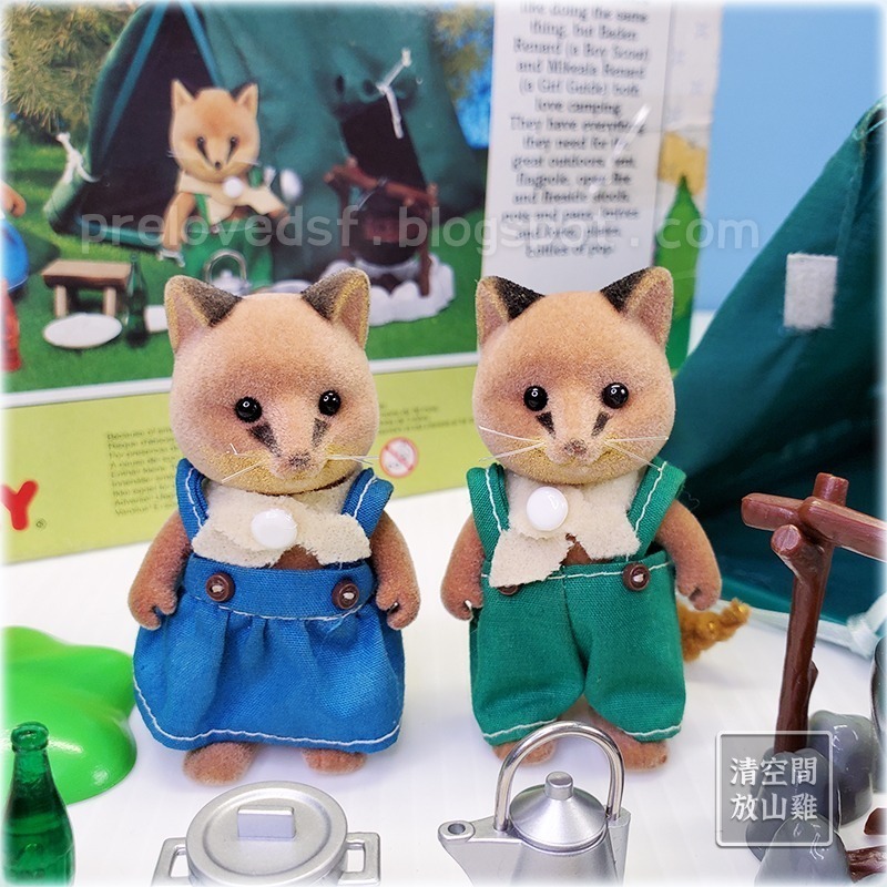 Sylvanian Families 森林家族 狐狸露營組 帳篷 營火 TOMY 絕版〈清空間放山雞〉-細節圖2
