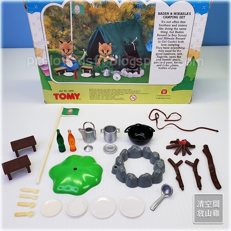 Sylvanian Families 森林家族 狐狸露營組 帳篷 營火 TOMY 絕版〈清空間放山雞〉-細節圖8