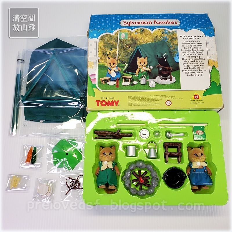 Sylvanian Families 森林家族 狐狸露營組 帳篷 營火 TOMY 絕版〈清空間放山雞〉-細節圖10