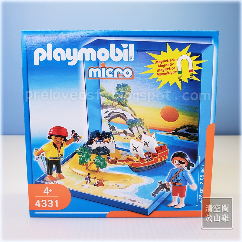 Playmobil 4331 Micro 摩比人 海盜 迷你磁鐵盒 絕版〈清空間放山雞〉-細節圖2