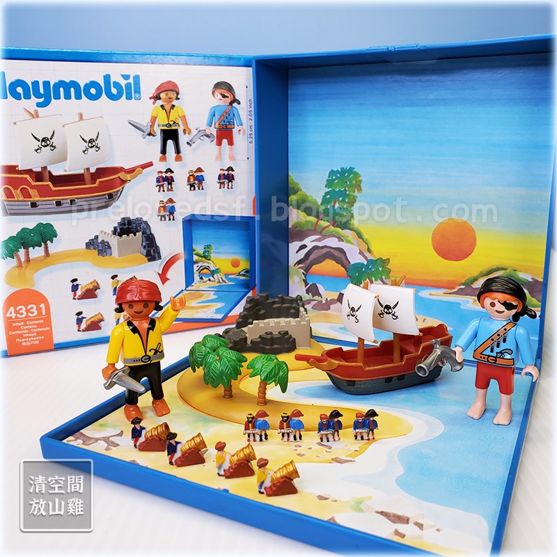 Playmobil 4331 Micro 摩比人 海盜 迷你磁鐵盒 絕版〈清空間放山雞〉-細節圖5