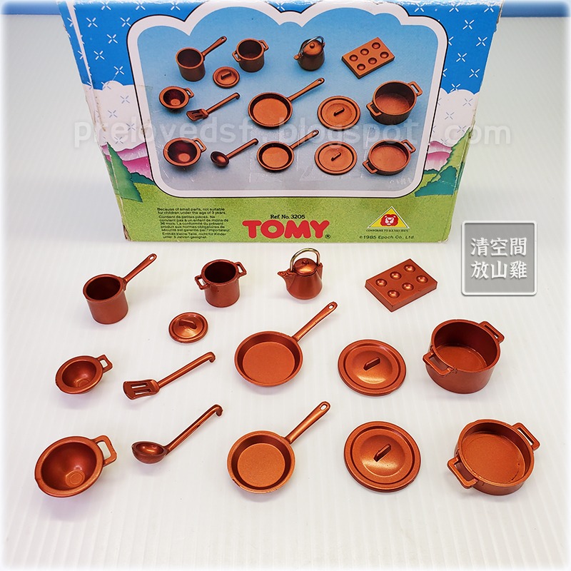 Sylvanian Families 森林家族 鄉村廚房用具 銅色鍋具 TOMY 英版 絕版〈清空間放山雞〉-細節圖4