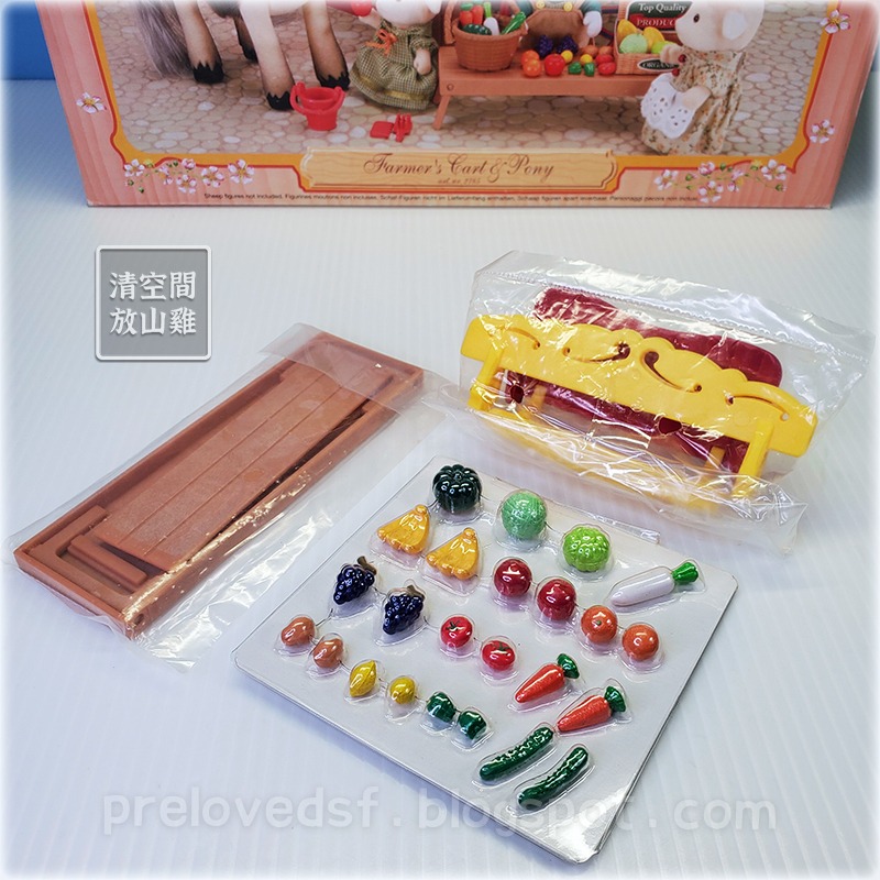 Sylvanian Families 森林家族 歐版馬車蔬果攤 不含玩偶 絕版〈清空間放山雞〉-細節圖4