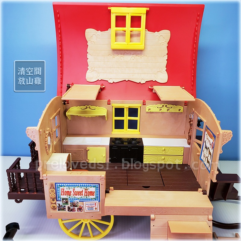 Sylvanian Families 森林家族 露營馬車 有燈 不含馬玩偶 英版 絕版〈清空間放山雞〉-細節圖3