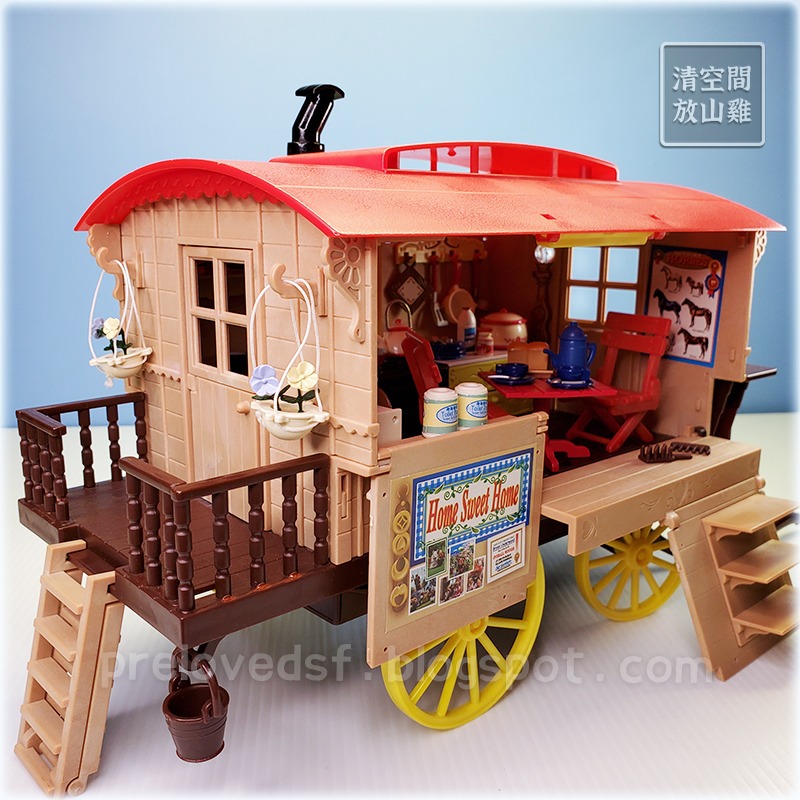 Sylvanian Families 森林家族 露營馬車 有燈 不含馬玩偶 英版 絕版〈清空間放山雞〉-細節圖11