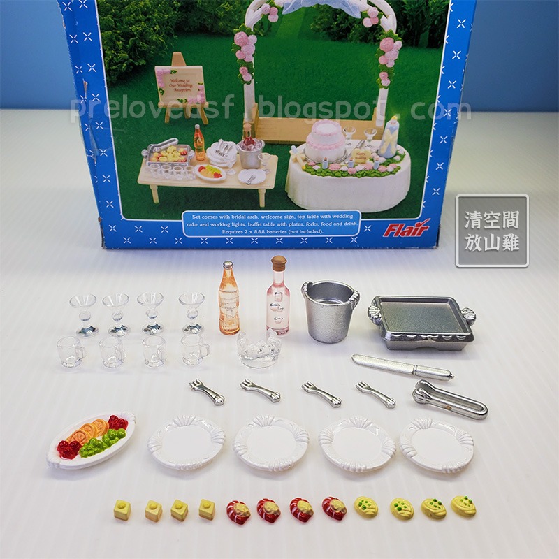 Sylvanian Families 森林家族 婚禮派對組 拱門 蠟燭 蛋糕 絕版 英版〈清空間放山雞〉-細節圖7