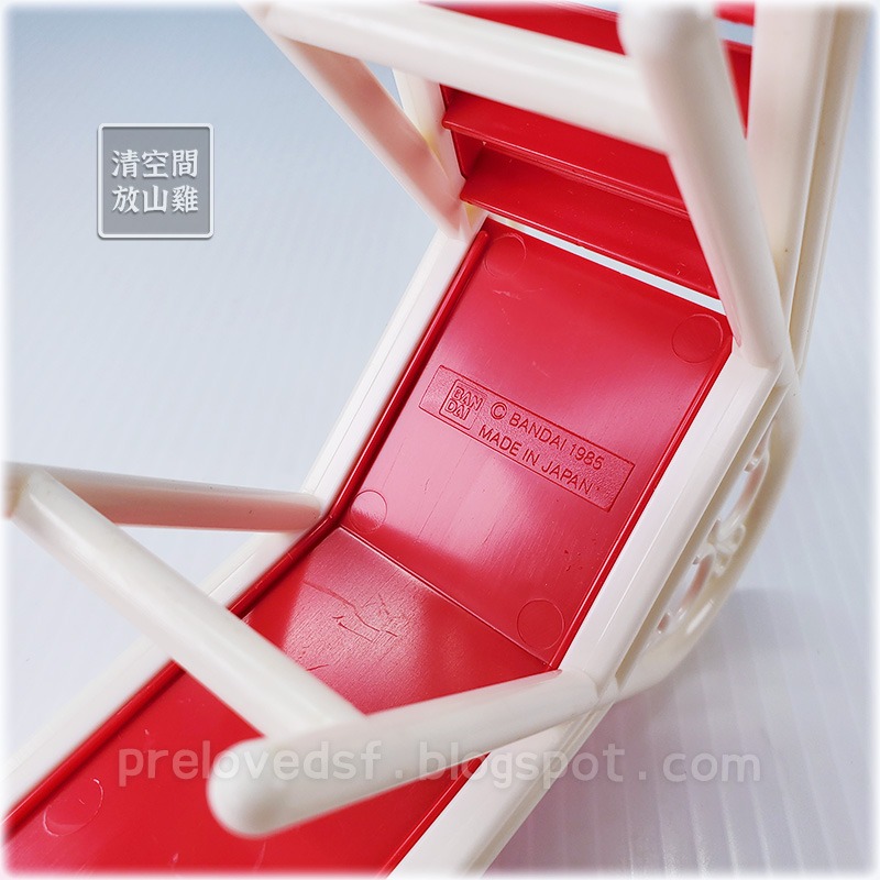 1985 BANDAI 早期家具配件 紅色溜滑梯 可搭森林家族 日本製 二手有盒 絕版〈清空間放山雞〉-細節圖4