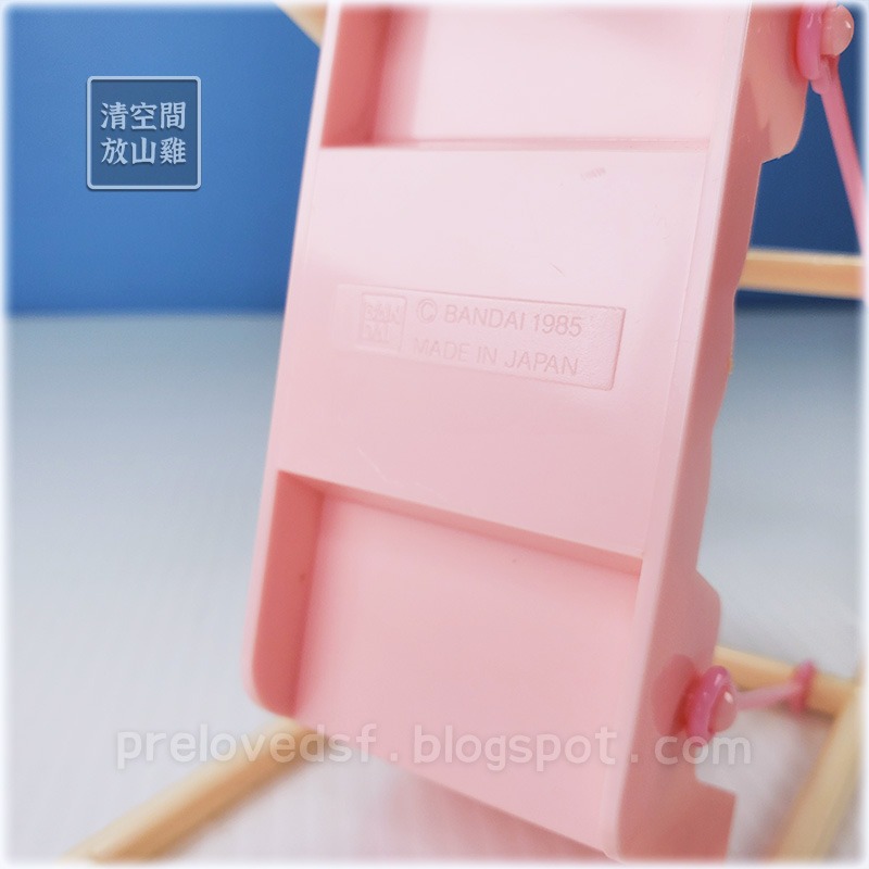 1985 BANDAI 早期家具配件 粉紅色雙人盪鞦韆 可搭森林家族 日本製 二手有盒 絕版〈清空間放山雞〉-細節圖3