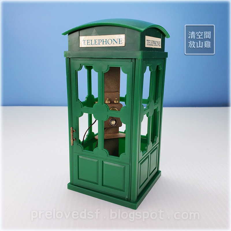 森林家族 1987 綠色電話亭 桌椅組 二手無盒 絕版〈清空間放山雞〉-細節圖2