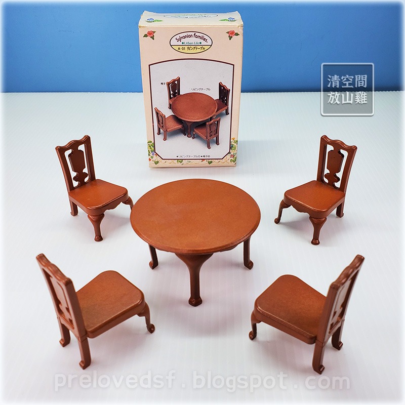 森林家族 貓管家午茶組 城市系列桌椅組 二手有盒 絕版〈清空間放山雞〉-細節圖7