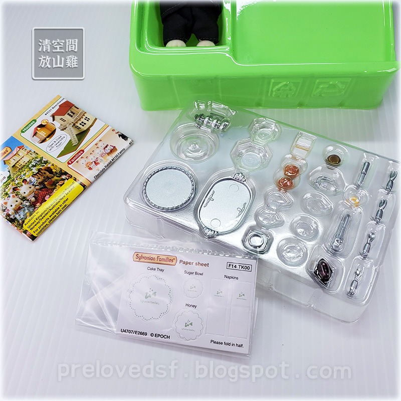 森林家族 貓管家午茶組 長餐桌椅組 二手有盒 絕版〈清空間放山雞〉-細節圖5