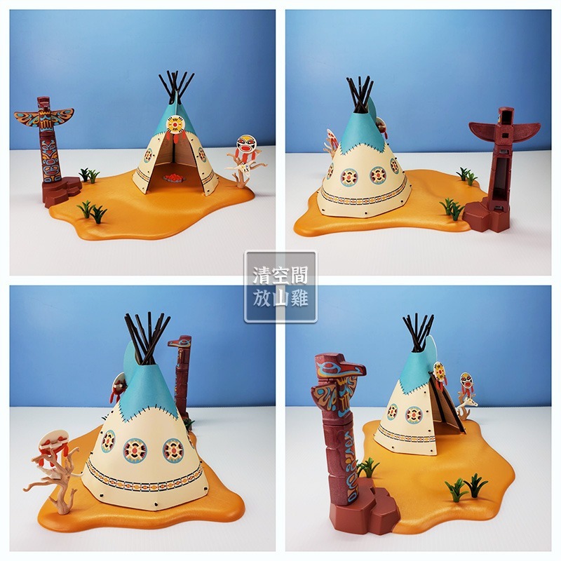 Playmobil 4012 摩比人 印地安營地 美洲原住民營地 獨木舟 二手有盒 絕版〈清空間放山雞〉-細節圖3