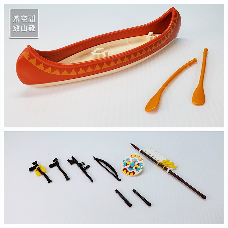 Playmobil 4012 摩比人 印地安營地 美洲原住民營地 獨木舟 二手有盒 絕版〈清空間放山雞〉-細節圖6