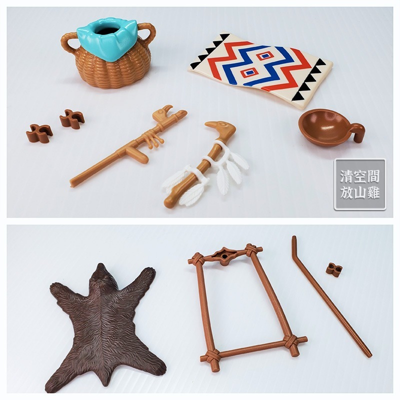 Playmobil 6477 印地安巫醫 營火 獸皮 二手無盒 絕版〈清空間放山雞〉-細節圖4