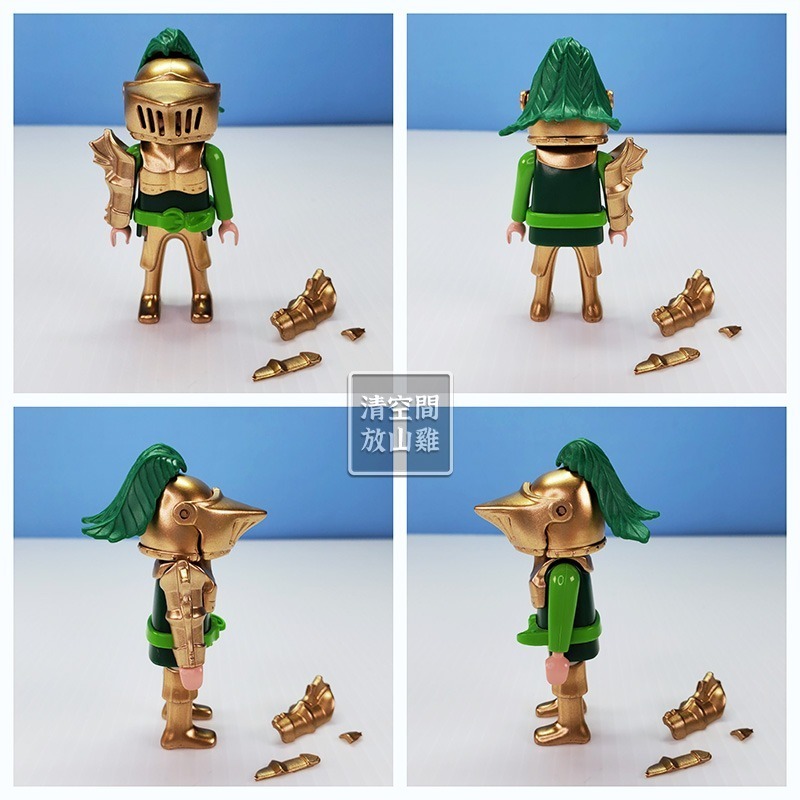 Playmobil 5355 摩比人 鷹騎士 馬上比武 金盔甲 黑馬 二手有袋 絕版〈清空間放山雞〉-細節圖3