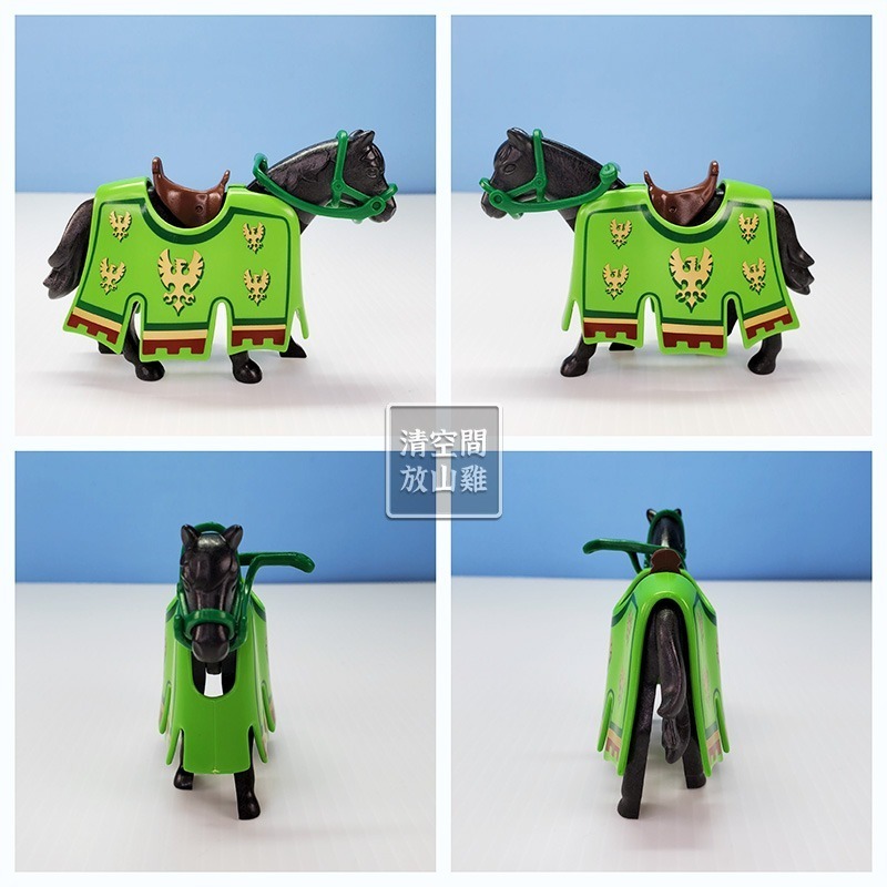 Playmobil 5355 摩比人 鷹騎士 馬上比武 金盔甲 黑馬 二手有袋 絕版〈清空間放山雞〉-細節圖4