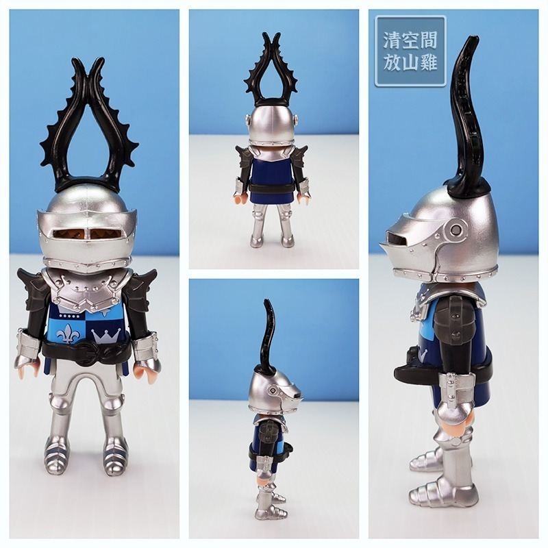 Playmobil 5356 摩比人 獅騎士 馬上比武 銀盔甲 白馬 二手有袋 絕版〈清空間放山雞〉-細節圖3