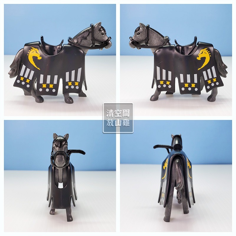 Playmobil 5357 摩比人 野馬騎士 馬上比武 銅盔甲 灰馬 二手有袋 絕版〈清空間放山雞〉-細節圖3