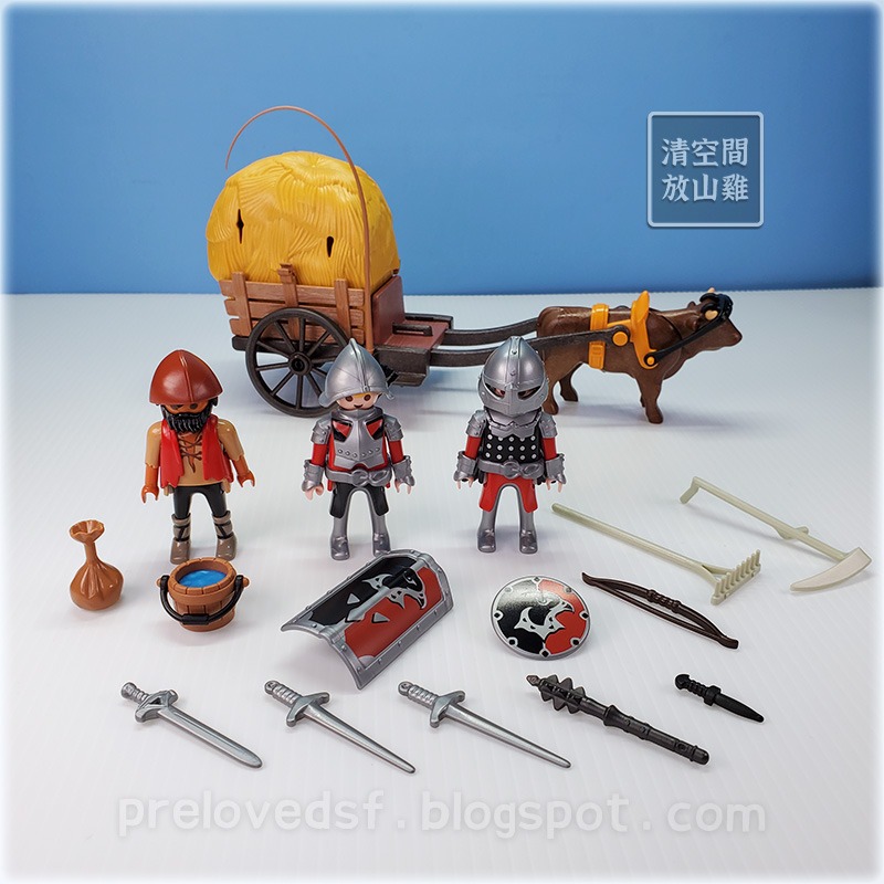 Playmobil 6005 摩比人 鷹騎士 偽裝牛車 二手有盒 絕版〈清空間放山雞〉-細節圖2