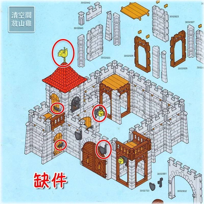 Playmobil System 3446 摩比 早期城堡 可擴充系統 二手無盒 絕版〈清空間放山雞〉-細節圖11