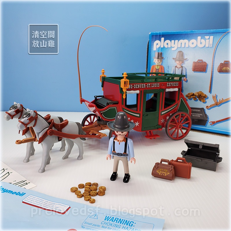 Playmobil 4399 7117 摩比 西部 驛馬車 貨物 二手 絕版〈清空間放山雞〉-細節圖2