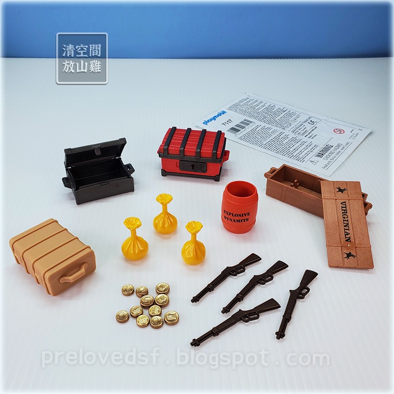 Playmobil 4399 7117 摩比 西部 驛馬車 貨物 二手 絕版〈清空間放山雞〉-細節圖8