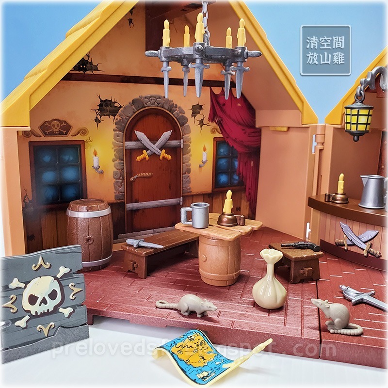 Playmobil 9112 摩比 海盜堡壘 海盜要塞小屋 攜帶組 二手無盒 絕版〈清空間放山雞〉-細節圖3