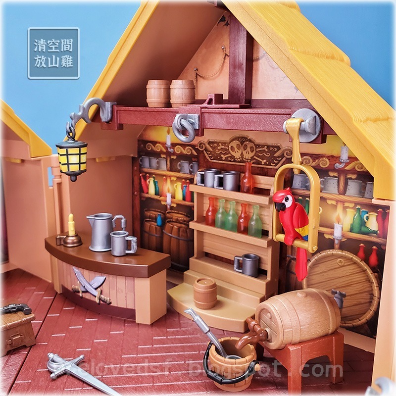 Playmobil 9112 摩比 海盜堡壘 海盜要塞小屋 攜帶組 二手無盒 絕版〈清空間放山雞〉-細節圖4