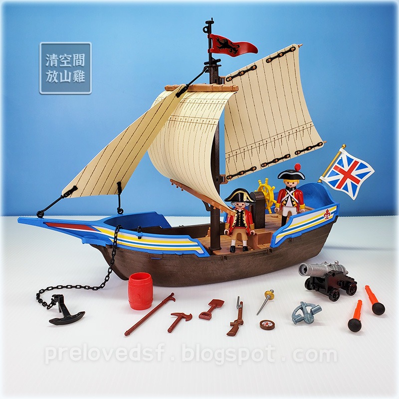 Playmobil 5140 摩比 英國士兵砲艇 海軍船艦 海盜系列 二手有盒 絕版〈清空間放山雞〉-細節圖2