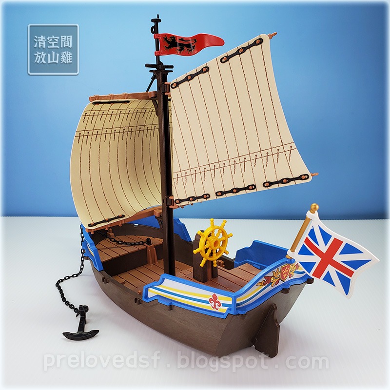 Playmobil 5140 摩比 英國士兵砲艇 海軍船艦 海盜系列 二手有盒 絕版〈清空間放山雞〉-細節圖4