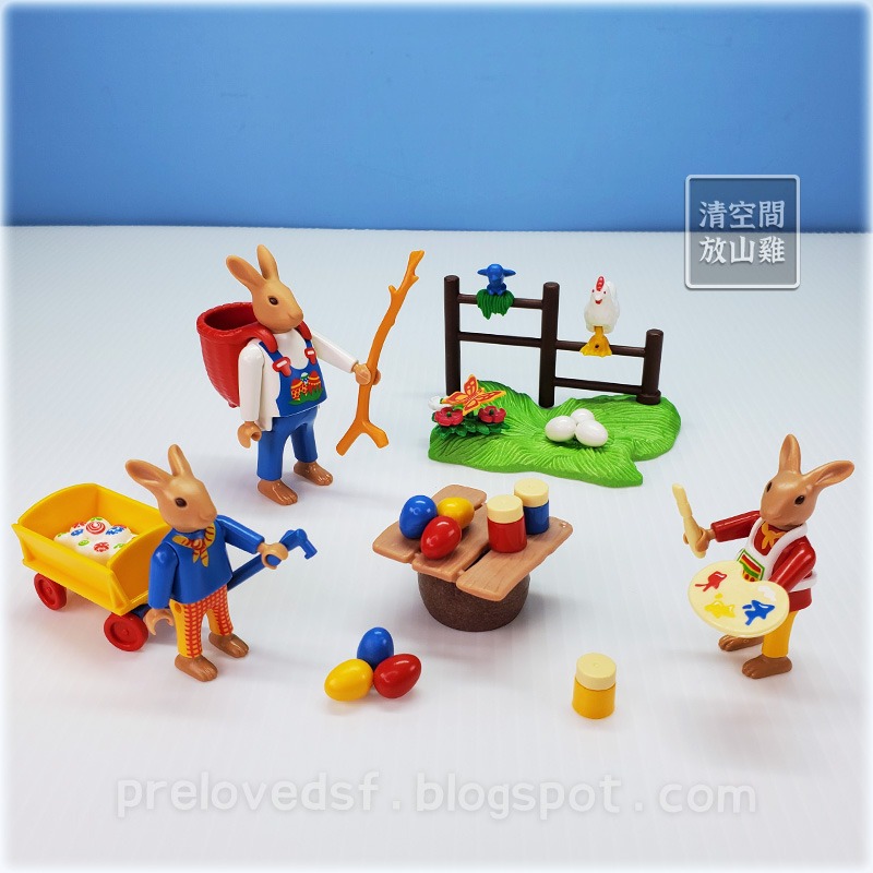Playmobil 4169 5597 摩比 復活節兔子降臨曆 兔子媽媽 彩蛋 人偶包 二手 絕版〈清空間放山雞〉-細節圖2