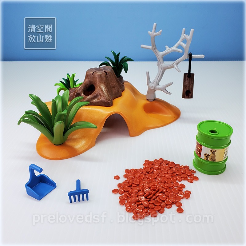 Playmobil 4853 摩比 狐獴家族與飼育員場景組 二手有盒 絕版〈清空間放山雞〉-細節圖2