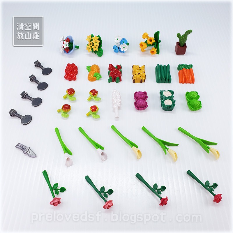 Playmobil 6335 摩比 水果蔬菜與花卉攤位 花店 蔬果攤 二手 絕版〈清空間放山雞〉-細節圖5