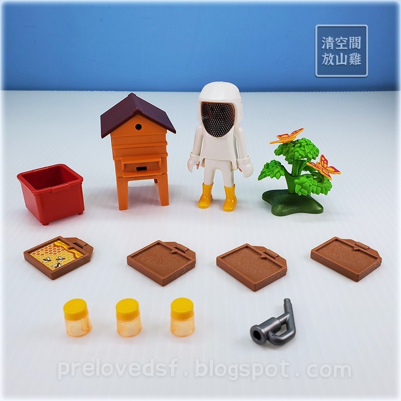 Playmobil 6121 6818 摩比 農村市集 蔬菜水果攤販 養蜂人 二手有盒〈清空間放山雞〉-細節圖7