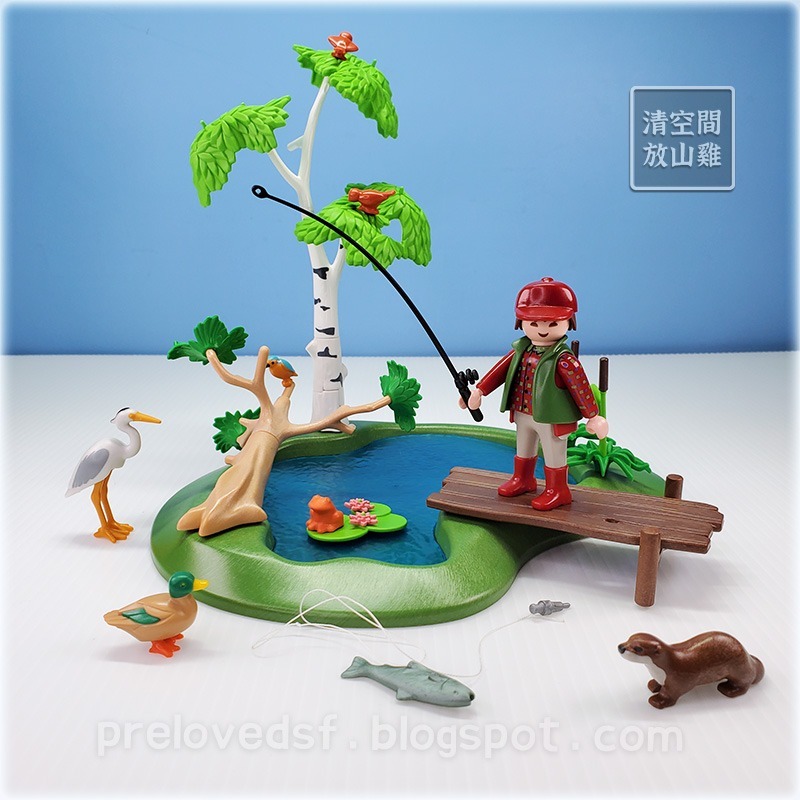 Playmobil 4779 6816 摩比 釣魚 釣客 池塘 動物 二手有盒〈清空間放山雞〉-細節圖5